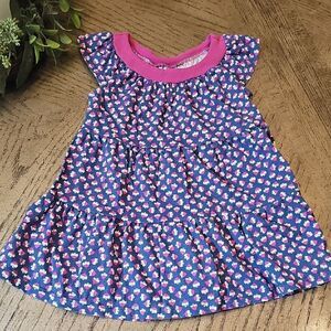 Tea Collection Blue and Pink Floral Blouse 2T